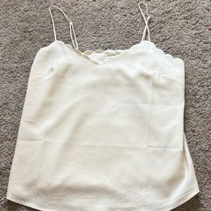J. Crew Cream Scallop-Edge Spaghetti-Strap Cami